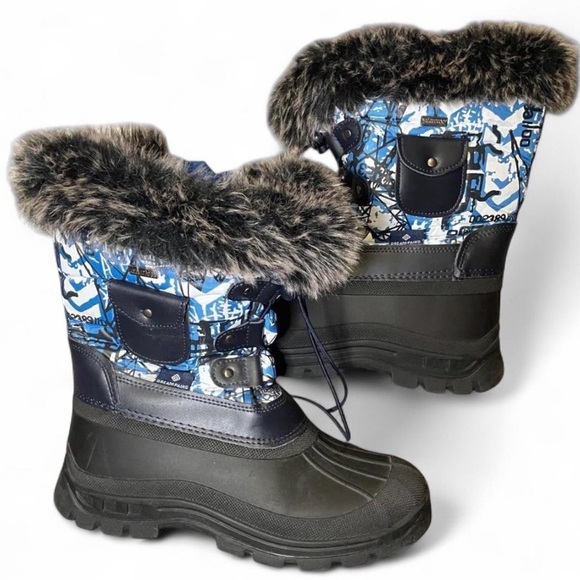 Unbranded Shoes - Blue Multi Waterproof Thinsulate Insulated Snow Boots